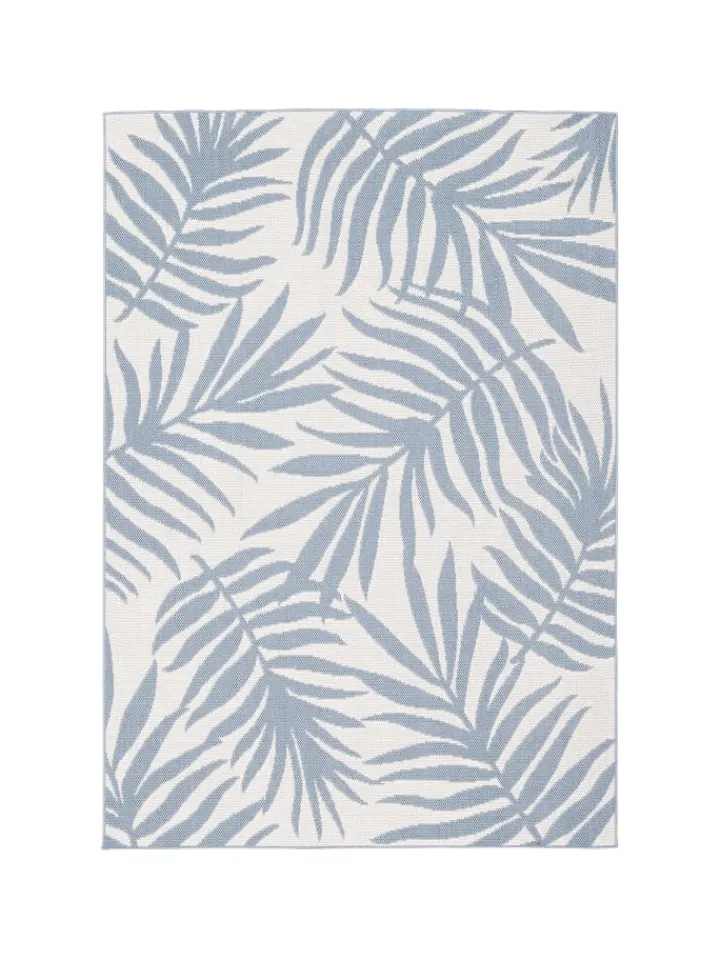 Pergamon Outdoorteppiche<In & Outdoor Teppich Flachgewebe Marbella Blätter in Blau