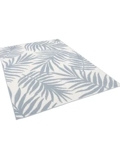 Pergamon Outdoorteppiche<In & Outdoor Teppich Flachgewebe Marbella Blätter in Blau