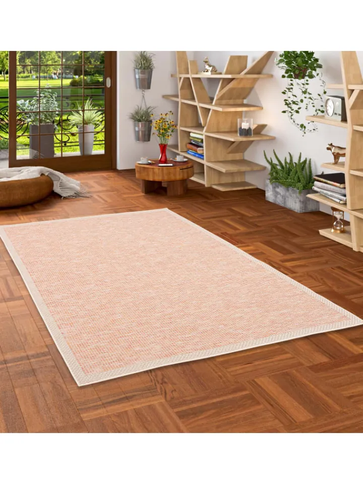 Pergamon Outdoorteppiche<In & Outdoor Teppich Flachgewebe Ottawa Bordüre in Terracotta