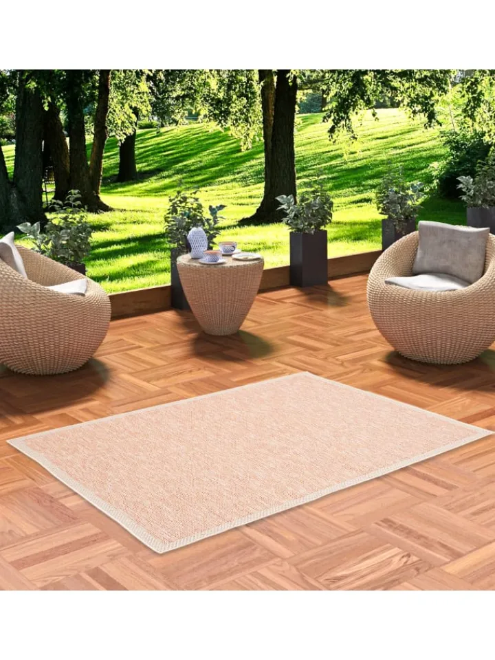 Pergamon Outdoorteppiche<In & Outdoor Teppich Flachgewebe Ottawa Bordüre in Terracotta