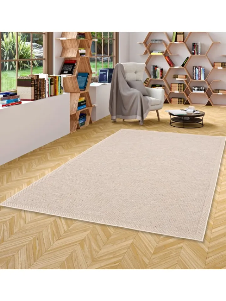 Pergamon Outdoorteppiche<In & Outdoor Teppich Flachgewebe Ottawa Bordüre in Beige