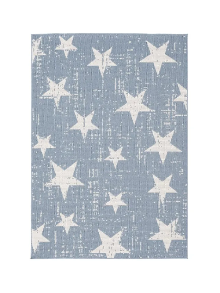 Pergamon Outdoorteppiche<In & Outdoor Teppich Flachgewebe Marbella Sterne in Blau