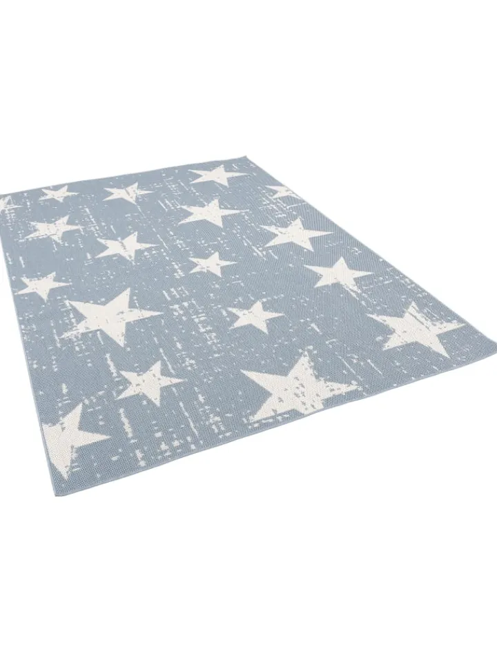 Pergamon Outdoorteppiche<In & Outdoor Teppich Flachgewebe Marbella Sterne in Blau