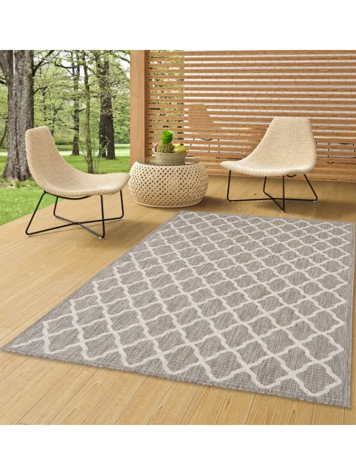Pergamon Outdoorteppiche<In & Outdoor Teppich Flachgewebe Valencia Modern in Grijs