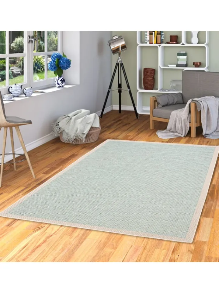 Pergamon Outdoorteppiche<In & Outdoor Teppich Flachgewebe Ottawa Bordüre in Türkis