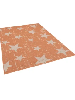 Pergamon Outdoorteppiche<In & Outdoor Teppich Flachgewebe Marbella Sterne in Orange