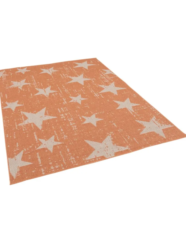 Pergamon Outdoorteppiche<In & Outdoor Teppich Flachgewebe Marbella Sterne in Orange