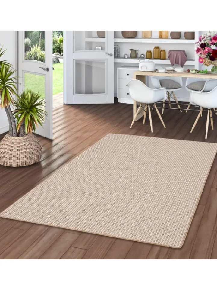 Snapstyle Outdoorteppiche<In & Outdoor Teppich Flachgewebe Oslo Karo Modern in Beige