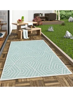 Pergamon Outdoorteppiche<In & Outdoor Teppich Flachgewebe Ottawa Trend in Mintgrün