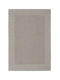 Pergamon Outdoorteppiche<In & Outdoor Teppich Natur Valencia Bordüre in Antraciet