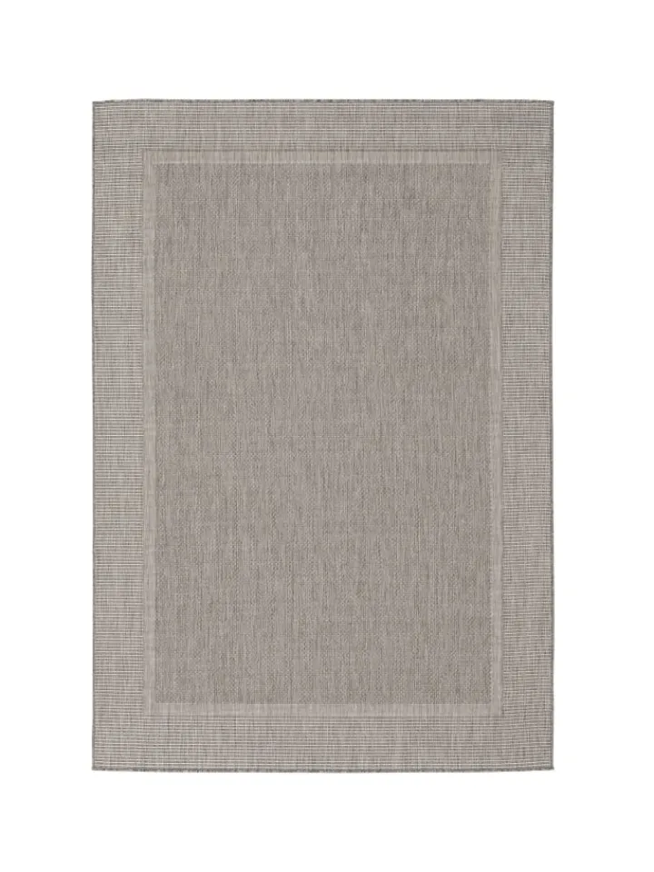 Pergamon Outdoorteppiche<In & Outdoor Teppich Natur Valencia Bordüre in Antraciet