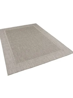 Pergamon Outdoorteppiche<In & Outdoor Teppich Natur Valencia Bordüre in Antraciet