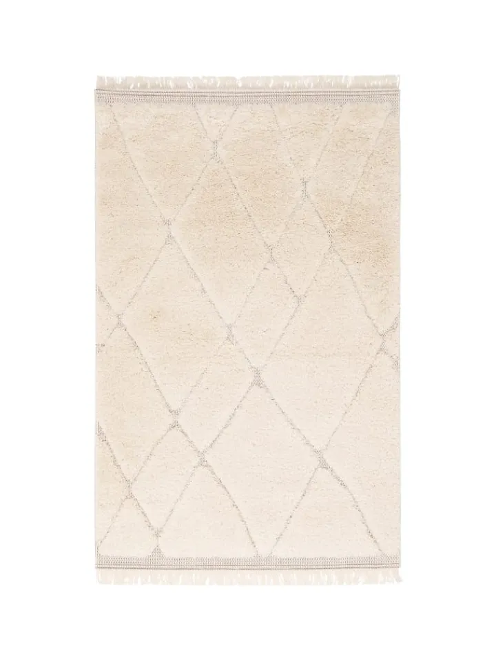 Pergamon Outdoorteppiche<In & Outdoor Teppich Shaggy Sylt Rauten in Creme
