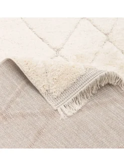 Pergamon Outdoorteppiche<In & Outdoor Teppich Shaggy Sylt Rauten in Creme