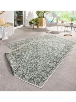 NORTHRUGS Teppiche & Fußmatten<In- & Outdoor Wendeteppich Curacao Grün Creme