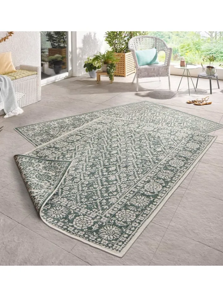 NORTHRUGS Teppiche & Fußmatten<In- & Outdoor Wendeteppich Curacao Grün Creme