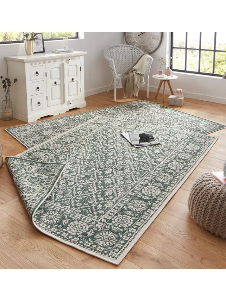 NORTHRUGS Teppiche & Fußmatten<In- & Outdoor Wendeteppich Curacao Grün Creme