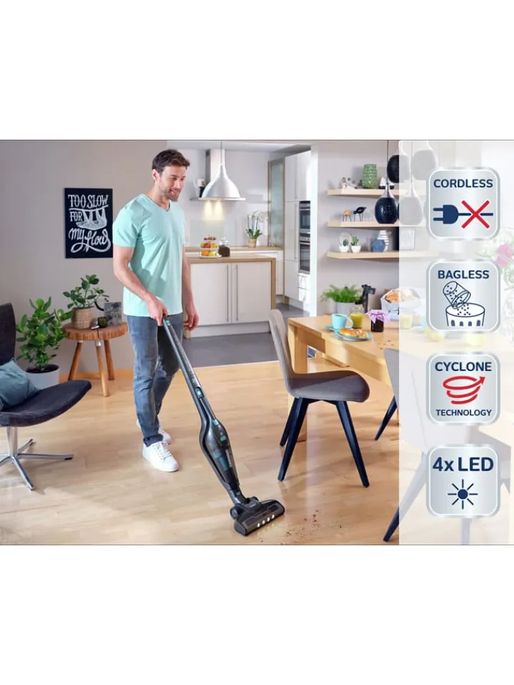 Leifheit Staubsauger|Klima & Haushalt<2in1 Akku-Staubsauger "RotaroPowerVac" in Schwarz