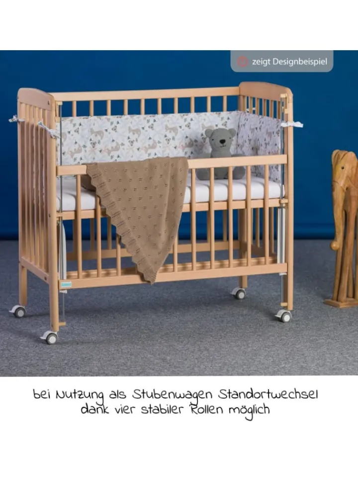 fillikid Babymöbel<2in1 Beistellbett, Stubenbett Nino - Nat in braun