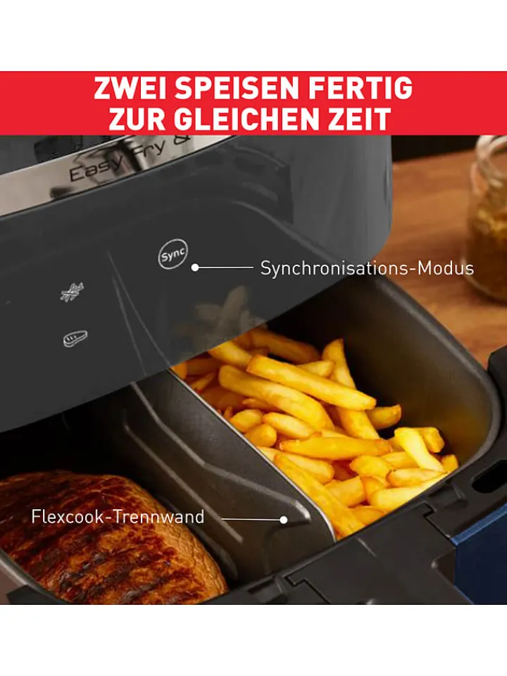 Tefal Küchenelektronik<2-in-1 Heißluftfritteuse "Easy Fry & Grill - EY801410" in Dunkelblau