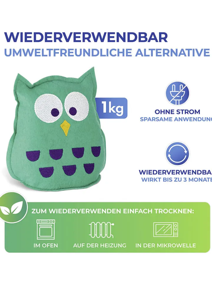 Wenko Tür- & Zugluftstopper<2in1 Türstopper und Raumluftentfeuchter in Grün - (B)15 x (H)18 x (T)9 cm