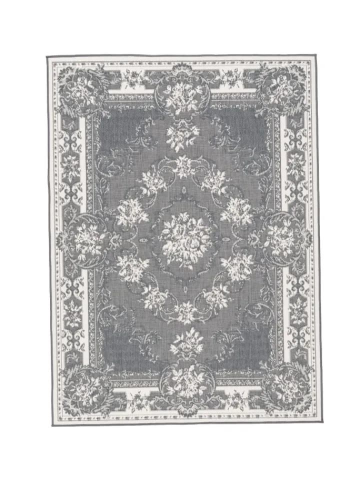 Pergamon Outdoorteppiche<In- und Outdoor Teppich Beidseitig Cape Cod Bordüre in Grijs
