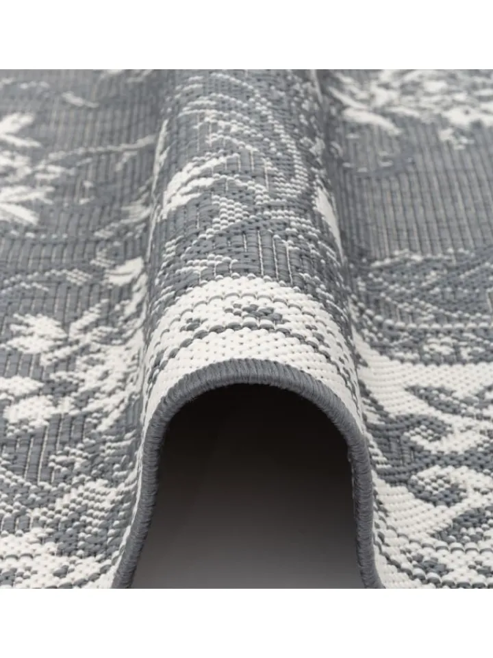Pergamon Outdoorteppiche<In- und Outdoor Teppich Beidseitig Cape Cod Bordüre in Grijs