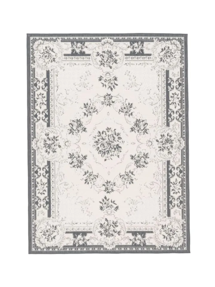 Pergamon Outdoorteppiche<In- und Outdoor Teppich Beidseitig Cape Cod Bordüre in Grijs