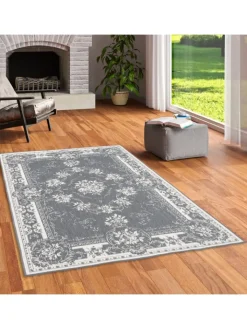 Pergamon Outdoorteppiche<In- und Outdoor Teppich Beidseitig Cape Cod Bordüre in Grijs