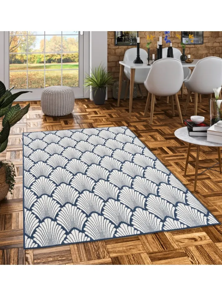 Pergamon Outdoorteppiche<In- und Outdoor Teppich Beidseitig Cape Cod Modern in Blau