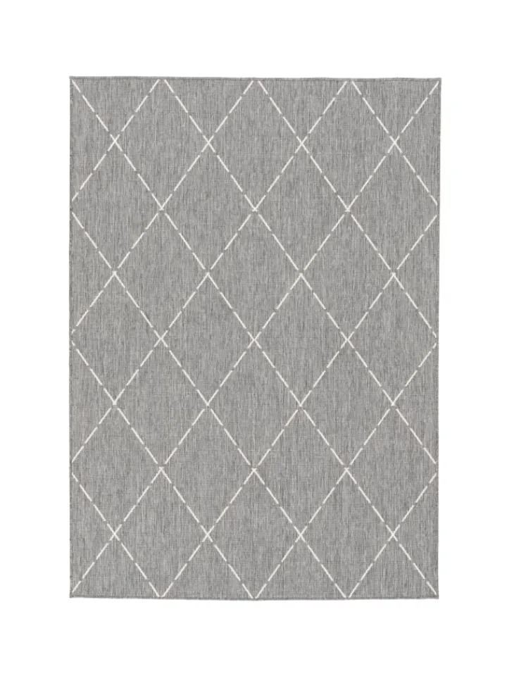 Pergamon Outdoorteppiche<In- und Outdoor Teppich Beidseitig Newport Rauten in Grijs
