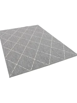 Pergamon Outdoorteppiche<In- und Outdoor Teppich Beidseitig Newport Rauten in Grijs