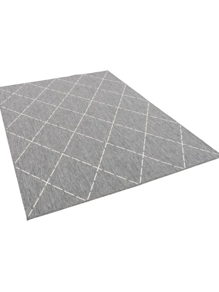 Pergamon Outdoorteppiche<In- und Outdoor Teppich Beidseitig Newport Rauten in Grijs