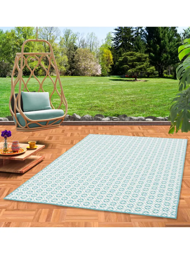 Snapstyle Outdoorteppiche<In- und Outdoor Teppich Beidseitig Cape Cod in Türkis