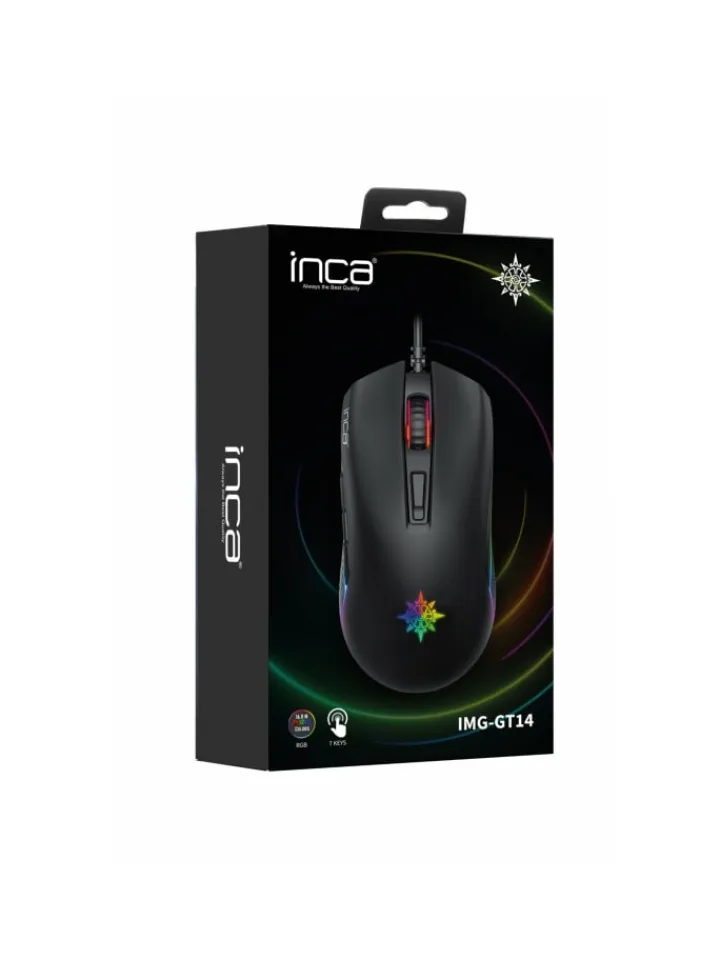 Inca Tablets, Konsolen & Elektronisches Spielzeug<IMG-GT14 Optisch Gaming Maus Mouse 3600 DPI RGB-Logo in Schwarz