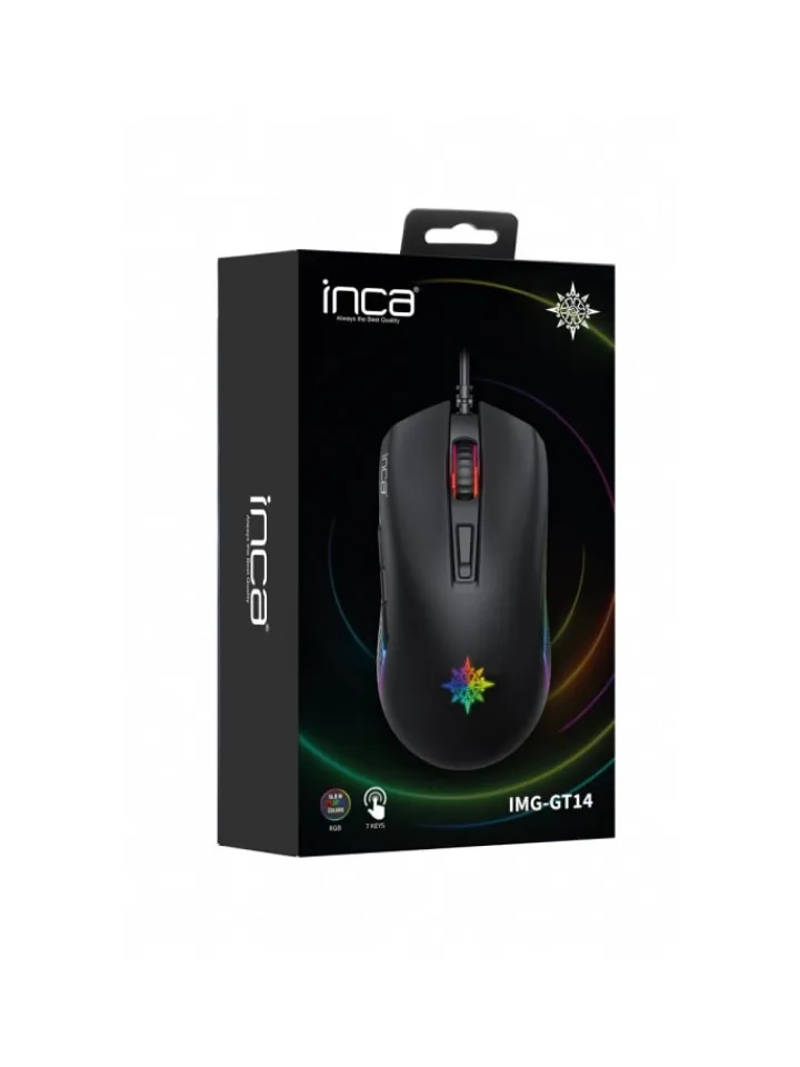 Inca Tablets, Konsolen & Elektronisches Spielzeug<IMG-GT14 Optisch Gaming Maus Mouse 3600 DPI RGB-Logo in Schwarz