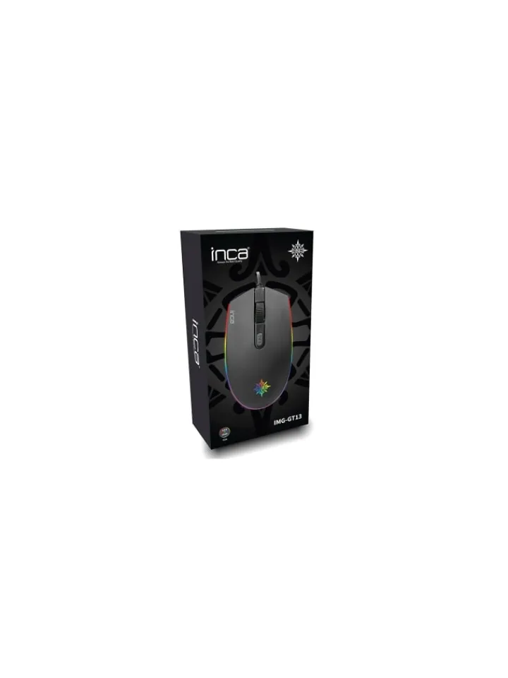 Inca Tablets, Konsolen & Elektronisches Spielzeug<IMG-GT13 PRO Optisch Gaming Maus Mouse 1200 DPI RGB-Logo-Effekt in Schwarz