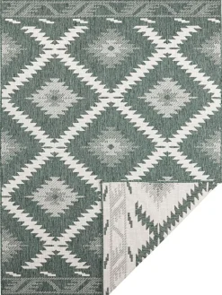 NORTHRUGS Teppiche & Fußmatten<Indoor-/ Outdoor-Teppich "Malibu" in Grün/ Creme