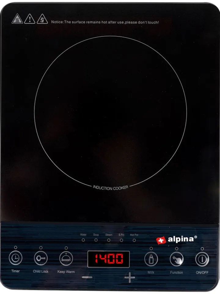 Alpina Küchenelektronik<Induktionskochfeld in Schwarz - (B)27 x (H)37 x (T)6 cm