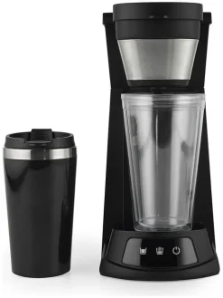 Petra Küchenelektronik<2in1-Eiskaffee-Maschine in Schwarz/ Silber