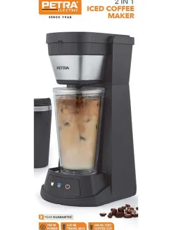 Petra Küchenelektronik<2in1-Eiskaffee-Maschine in Schwarz/ Silber