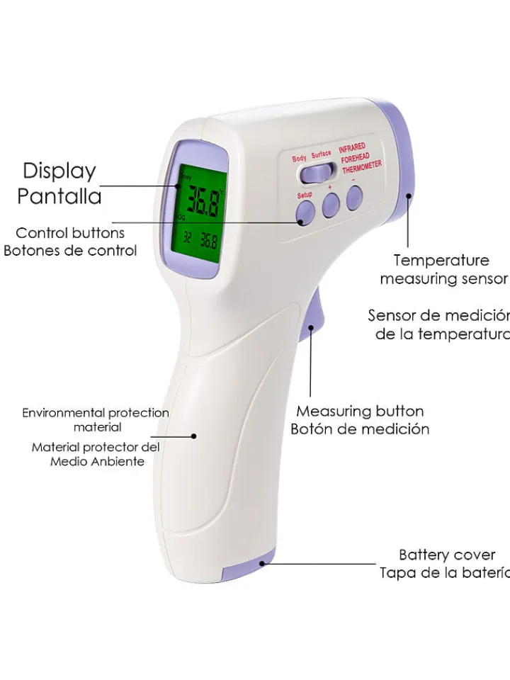 DAM Pflege & Gesundheit|Klima & Haushalt<Infrarot-Thermometer in Weiß/ Lila