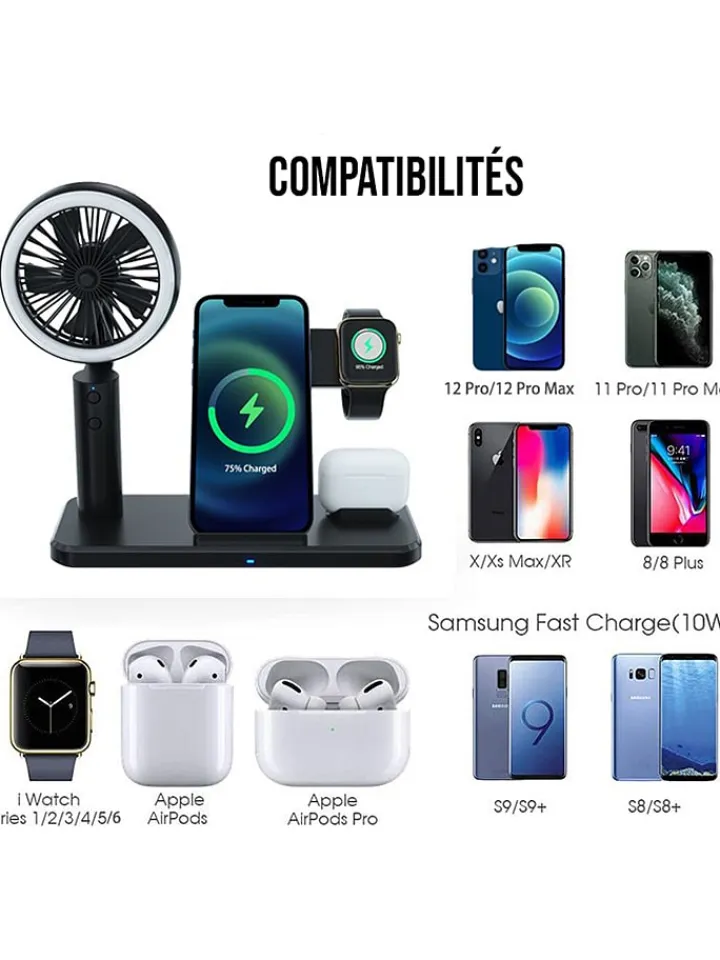 SmartCase Technikzubehör<3in1-Induktions-Ladestation in Schwarz