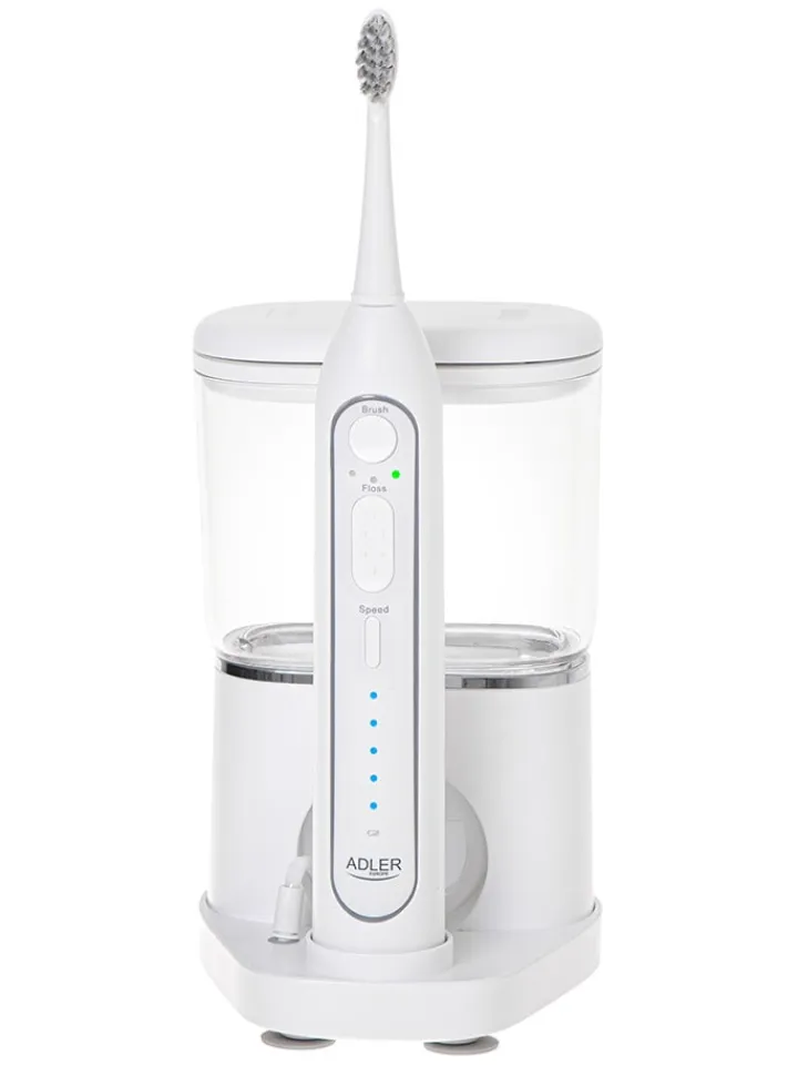 Adler Europe Zahn & Mundpflege<2-in-1-Schallzahnbürste mit Munddusche "AD 2180" in Weiß