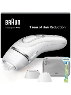 Braun Pflege & Gesundheit<IPL-Haarentfernungsgerät "Silk-expert Pro IPL PL3122" in Weiß/ Silber