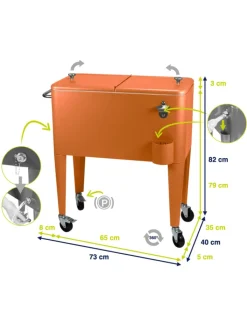 Beachtrekker Grillen<Kailua Cooler - Kühlbox, Kühlwagen, Getränkekühler, Orange