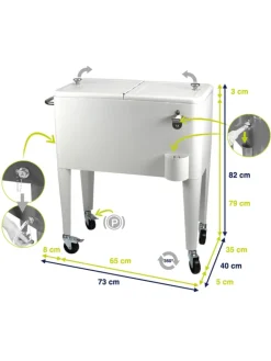 Beachtrekker Grillen<Kailua Cooler - Kühlbox, Kühlwagen, Getränkekühler, Weiß