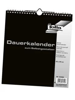 folia PAPER Kreativbedarf & Do-It-Yourself<Kalender zum Selbstgestalten in Schwarz - (L)24 x (B)23 cm