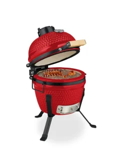 relaxdays Grillen<Kamado Grill in Rot - Ø 32 cm