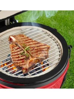 relaxdays Grillen<Kamado Grill in Rot - Ø 32 cm